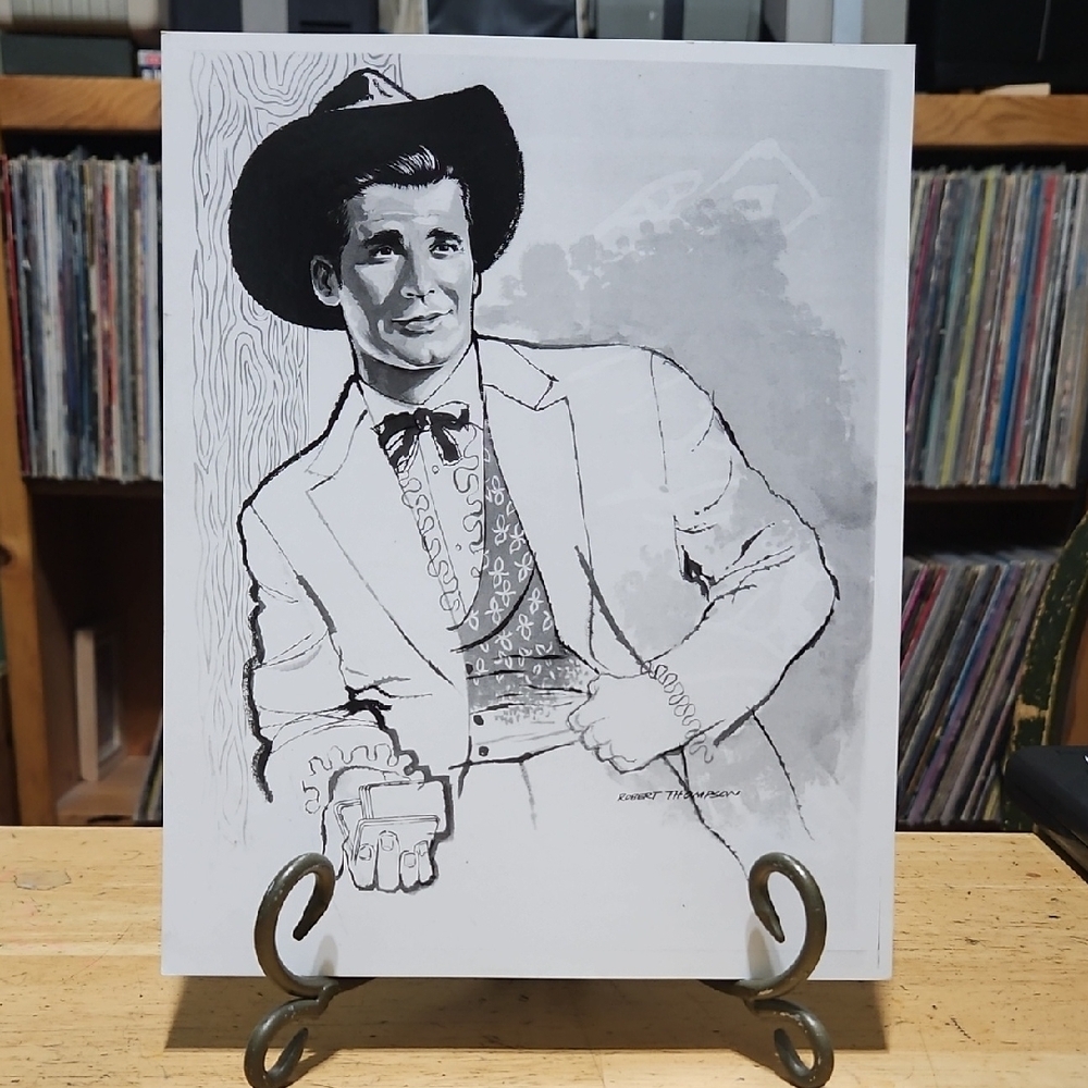 Black and White Cowboy Art Print